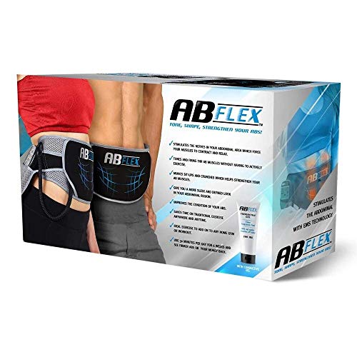 Ab Flex Estimulador Muscular Abdominales Cinturón de tonificación AB para Unos músculos Abdominales tonificados y Delgados (Negro) Ab Flex Estimulador Muscular Abdominales Cinturón de tonificación AB para Unos músculos Abdominales tonificados y Delgados (Negro)