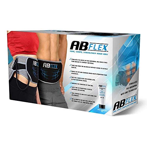 Ab Flex Estimulador Muscular Abdominales Cinturón de tonificación AB para Unos músculos Abdominales tonificados y Delgados (Negro)