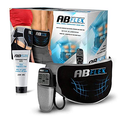Ab Flex Estimulador Muscular Abdominales Cinturón de tonificación AB para Unos músculos Abdominales tonificados y Delgados (Negro)