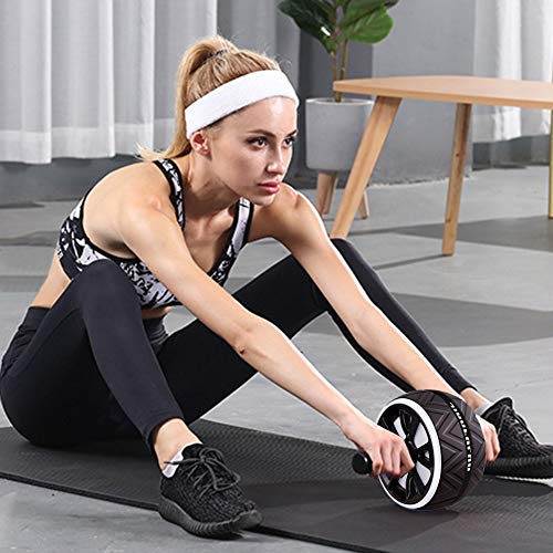 Ab rueda de rodillos for entrenamiento del ABS, AB Roller antideslizante Sin Ruido rodillo rueda abdominal con la estera de brazo la cintura de la pierna del vientre Trainer Ejercicio Gimnasio en casa