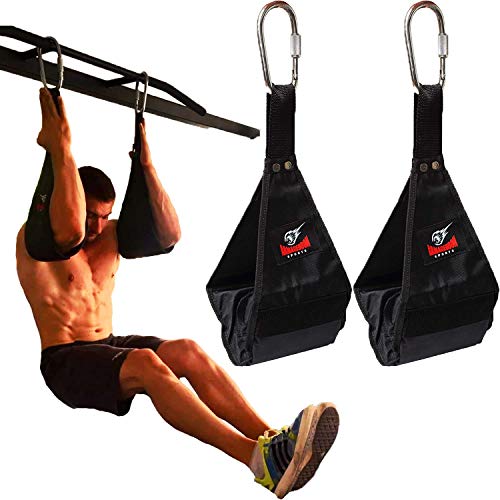 Ab Straps Slings Eslingas Correas - Par de Resistente Para Colgar Elevador de Piernas Pull Up Fitness con Gran Mosquetón para Entrenamiento Abdominal por Armageddon Sports Ab Straps Slings Eslingas Correas - Par de Resistente Para Colgar Elevador de Piernas Pull Up Fitness con Gran Mosquetón para Entrenamiento Abdominal por Armageddon Sports
