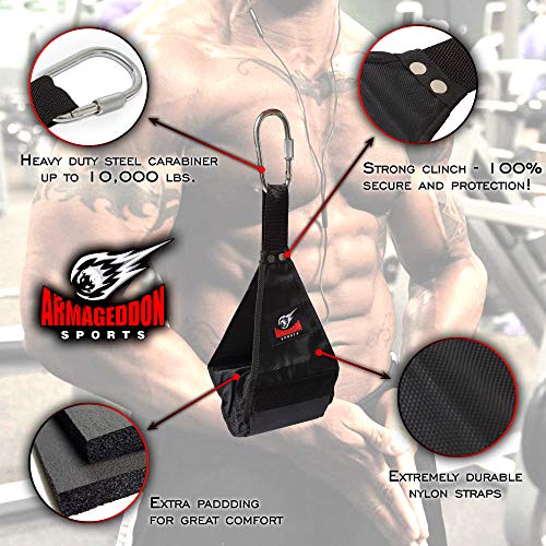 Ab Straps Slings Eslingas Correas - Par de Resistente Para Colgar Elevador de Piernas Pull Up Fitness con Gran Mosquetón para Entrenamiento Abdominal por Armageddon Sports