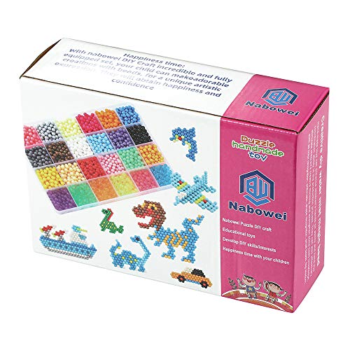 Abalorios Cuentas de Agua 4000 Perlas Kit Abalorios 24 Colors(6 Jewel) Niños DIY Educativos Artesanía Craft Kits