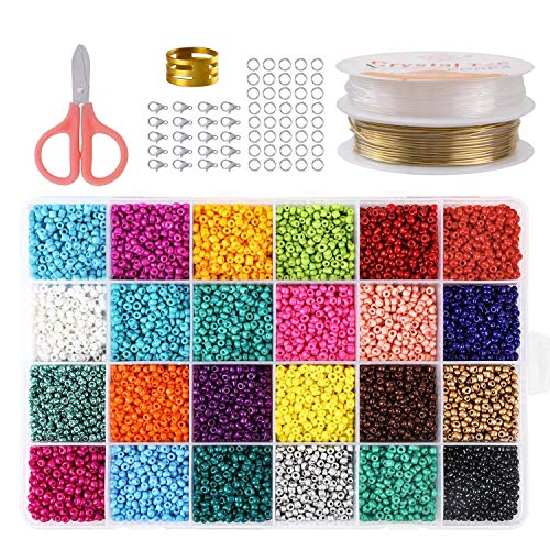 Abalorios para Hacer Collares, Abalorios para Hacer Pulseras, 24 Colores Vidrio de 3Mm Perlas de Potro Hechas A Mano para Joyas Collares Pulseras Pendiente BisuteríA Regalo DIY 14400Pcs Abalorios para Hacer Collares, Abalorios para Hacer Pulseras, 24 Colores Vidrio de 3Mm Perlas de Potro Hechas A Mano para Joyas Collares Pulseras Pendiente BisuteríA Regalo DIY 14400Pcs