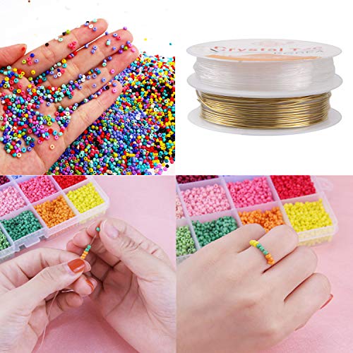 Abalorios para Hacer Collares, Abalorios para Hacer Pulseras, 24 Colores Vidrio de 3Mm Perlas de Potro Hechas A Mano para Joyas Collares Pulseras Pendiente BisuteríA Regalo DIY 14400Pcs