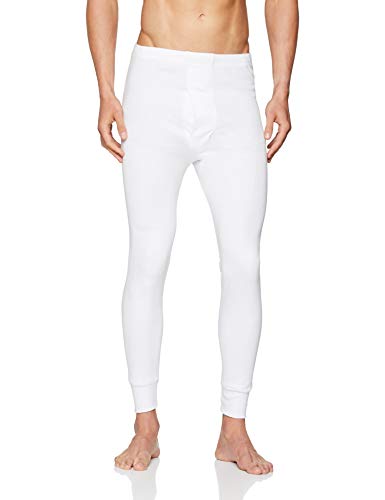 ABANDERADO Calzón Largo Termal Abierto de algodón Pantalones térmicos, Blanco, M/48 para Hombre