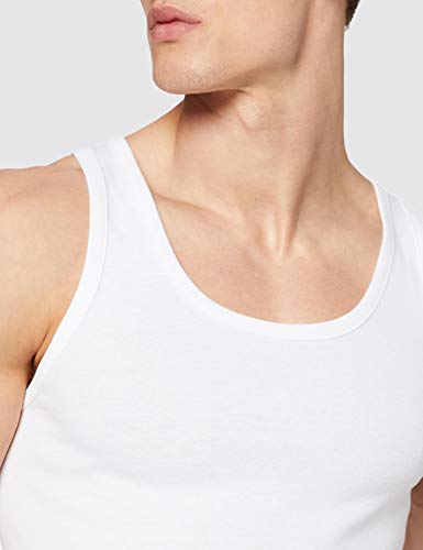 ABANDERADO Camiseta de Tirantes de algodón canalé, Blanco, L para Hombre