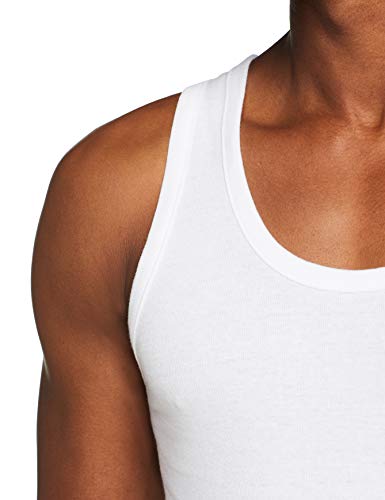 ABANDERADO Camiseta de Tirantes de algodón canalé, Blanco, XL para Hombre ABANDERADO Camiseta de Tirantes de algodón canalé, Blanco, XL para Hombre