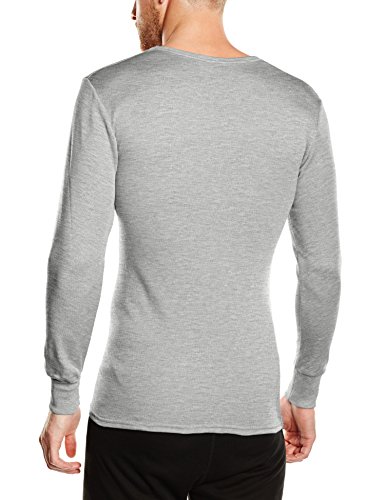 Abanderado - Camiseta térmica de manga larga y cuello redondo para hombre, color Gris, talla 56 (XL), Talla Internacional: L