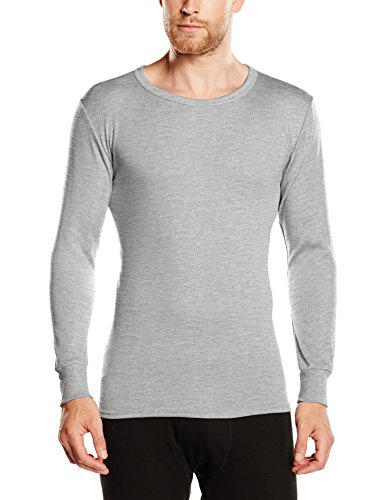 Abanderado - Camiseta térmica de manga larga y cuello redondo para hombre, color Gris, talla 56 (XL), Talla Internacional: L