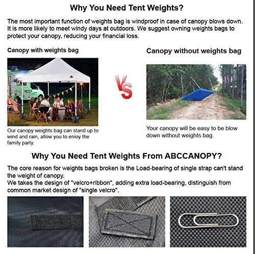 ABCCANOPY - Carpa instantánea, toldo comercial, uso al aire libre, con bolsa de transporte con ruedas y 4 bolsas de lastre, 3 x 3 m, black-1