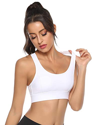 Abollria Sujetador Deportivo para Mujer con Almohadillas Extraíbles Sujetador de Yoga sin Costuras Ahuecado,Hebilla Ajustable en la Espalda Sujetador Deportivo