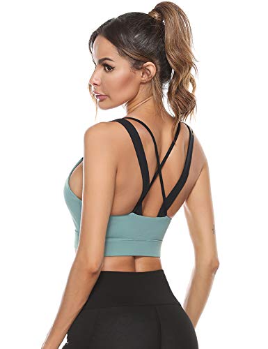 Abollria Sujetador Deportivo para Mujer sin aro Sujetador Push up Bustier de Secado Rápido para Yoga, Pilates, Entrenamiento