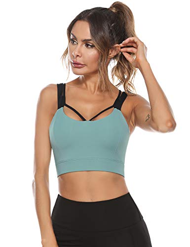 Abollria Sujetador Deportivo para Mujer sin aro Sujetador Push up Bustier de Secado Rápido para Yoga, Pilates, Entrenamiento