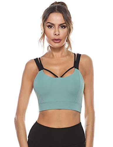 Abollria Sujetador Deportivo para Mujer sin aro Sujetador Push up Bustier de Secado Rápido para Yoga, Pilates, Entrenamiento