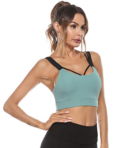 Abollria Sujetador Deportivo para Mujer sin aro Sujetador Push up Bustier de Secado Rápido para Yoga, Pilates, Entrenamiento