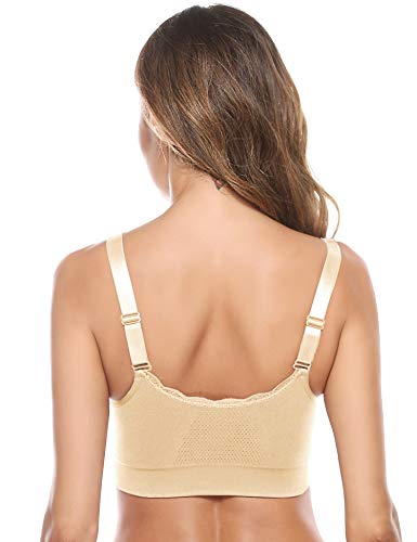 Abollria Sujetador Deportivo para Mujer Sujetadores Deportivos Mujer Bralette sin Costuras Cmodo Bra sin Costuras con Hebilla Frontal con Yoga Corriendo Bailando Abollria Sujetador Deportivo para Mujer Sujetadores Deportivos Mujer Bralette sin Costuras Cmodo Bra sin Costuras con Hebilla Frontal con Yoga Corriendo Bailando