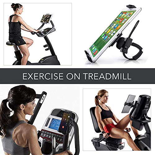 AboveTEK Soporte para iPad/iPhone/Tableta, Antichoque 360° de 3.5 "a 12", Puerto para Tableta con Correa Expandible para Ciclismo Interior/Gimnasio/Cinta de Correr/Bicicleta de Spinning/Elíptica AboveTEK Soporte para iPad/iPhone/Tableta, Antichoque 360° de 3.5 "a 12", Puerto para Tableta con Correa Expandible para Ciclismo Interior/Gimnasio/Cinta de Correr/Bicicleta de Spinning/Elíptica