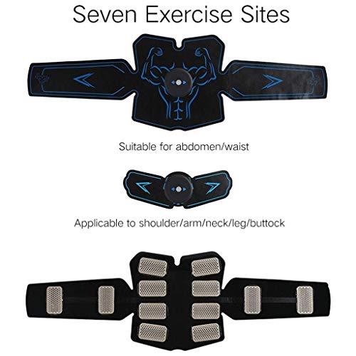 ABS estimulador muscular tóner, abdominal cinturón de tonificación muscular inteligente ccsme Body Trainer, recargable 6 Modos USB y 10 niveles de estimulación eléctrica muscular inalámbrica Cinturón