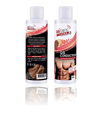 AbSonic Turbo con cafeína - Gel Conductor para cinturón Abdominal, electrodos, TENS, EMS y electroestimulación, 2 Unidades de 250 ml AbSonic Turbo con cafeína - Gel Conductor para cinturón Abdominal, electrodos, TENS, EMS y electroestimulación, 2 Unidades de 250 ml