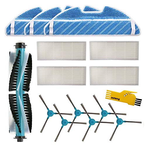 Accesorio para Cecotec Conga 1490 1590 Robot Aspirador Repuestos Paquete de 1 Cepillo Principal, 4 filtros Hepa, 6 cepillos Laterales, 3 Trapos de fregona Accesorio para Cecotec Conga 1490 1590 Robot Aspirador Repuestos Paquete de 1 Cepillo Principal, 4 filtros Hepa, 6 cepillos Laterales, 3 Trapos de fregona