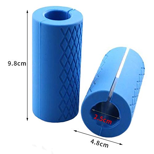 Accesorios deportivos 2 piezas de barra de agarre de grasa antideslizante silicona gruesa barra de agarre para pesas de barra para entrenamiento de levantamiento de pesas y crecimiento muscular - azul