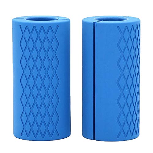 Accesorios deportivos 2 piezas de barra de agarre de grasa antideslizante silicona gruesa barra de agarre para pesas de barra para entrenamiento de levantamiento de pesas y crecimiento muscular - azul