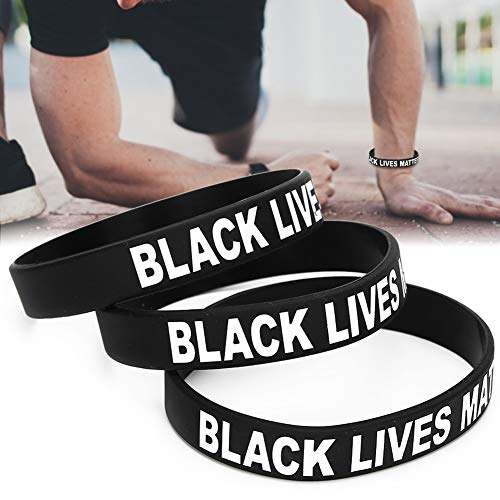 Accesorios deportivos Black Lives Matter Pulsera, pulsera de silicona, letra especial unisex simple y elegante para hombres al aire libre