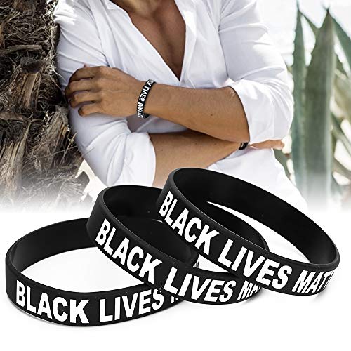 Accesorios deportivos Black Lives Matter Pulsera, pulsera de silicona, letra especial unisex simple y elegante para hombres al aire libre Accesorios deportivos Black Lives Matter Pulsera, pulsera de silicona, letra especial unisex simple y elegante para hombres al aire libre