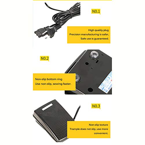 ACELEY Pedal de máquina de coser, Pedal de interruptor de pedal de máquina de coser Pedal de control con superficie de goma antideslizante para herramientas de costura ACELEY Pedal de máquina de coser, Pedal de interruptor de pedal de máquina de coser Pedal de control con superficie de goma antideslizante para herramientas de costura