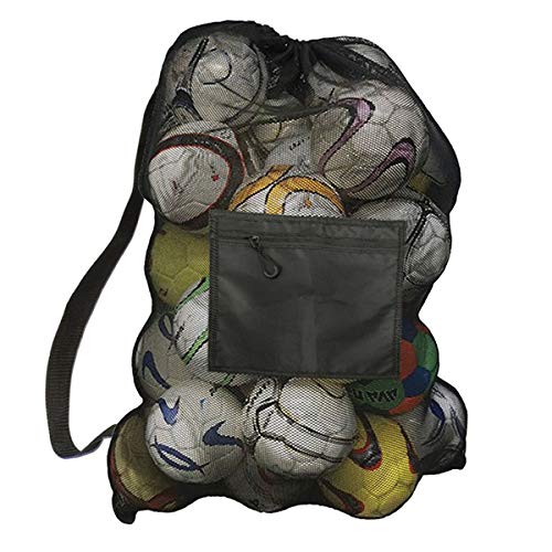 Achort Bolsa de Viaje de Malla Extra Grande, Bolsa de Deporte de Alta Resistencia, Bolso de Baloncesto, Voleibol, fútbol, Bolsa de Almacenamiento con cordón, Bolsa de con cordón para 10-15 Bolas