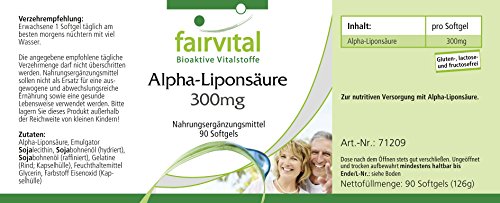 Ácido Alfa-Lipoico 300mg - Dosis elevada - 90 Cápsulas blandas - Calidad Alemana