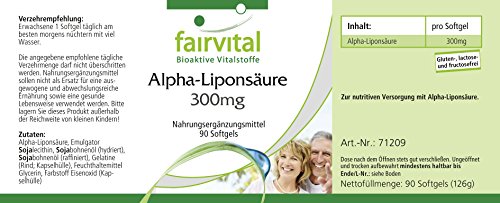 Ácido Alfa-Lipoico 300mg - Dosis elevada - 90 Cápsulas blandas - Calidad Alemana Ácido Alfa-Lipoico 300mg - Dosis elevada - 90 Cápsulas blandas - Calidad Alemana