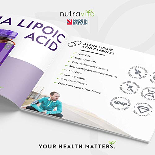 Ácido alfa lipoico 650 mg – 120 cápsulas de alta potencia para veganos – 100% naturales, sin agentes aglutinantes ni rellenos sintéticos – Suministro para 4 meses – Elaborado por Nutravita Ácido alfa lipoico 650 mg – 120 cápsulas de alta potencia para veganos – 100% naturales, sin agentes aglutinantes ni rellenos sintéticos – Suministro para 4 meses – Elaborado por Nutravita