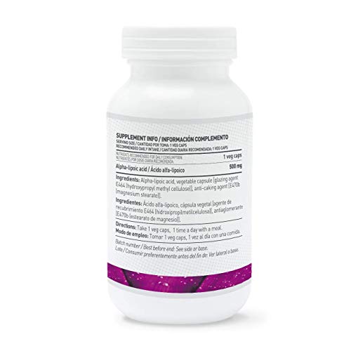 Ácido Alfa Lipoico de HSN | ALA 500mg | Suministro para 4 Meses | Antioxidante + Eleva los Niveles de Glutatión + Antienvejecimiento | Vegano, Sin Gluten, Sin Lactosa, 120 Cápsulas Vegetales Ácido Alfa Lipoico de HSN | ALA 500mg | Suministro para 4 Meses | Antioxidante + Eleva los Niveles de Glutatión + Antienvejecimiento | Vegano, Sin Gluten, Sin Lactosa, 120 Cápsulas Vegetales