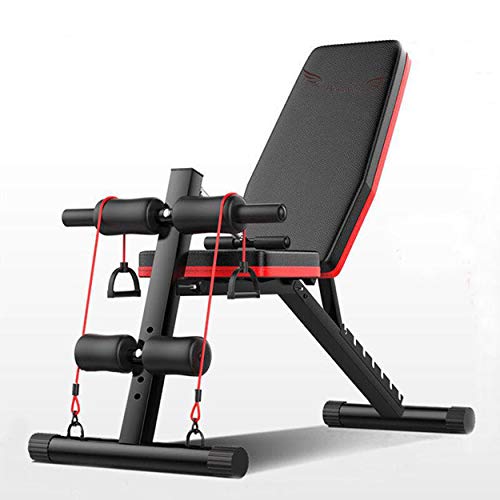 Acobonline Banco de Pesas Ajustable para Fitness, Banco de Musculación Multifunción para Entrenamiento de Cuerpo Entero, Respaldo abatible, diseño Compacto, Antideslizante. (Modelo A)