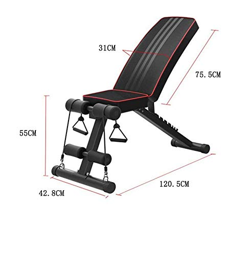 Acobonline Banco de Pesas Ajustable para Fitness, Banco de Musculación Multifunción para Entrenamiento de Cuerpo Entero, Respaldo abatible, diseño Compacto (Bancos ajustables)