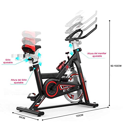 Acobonline Bicicleta Estatica Spinning Fitness, Bicicleta Profesional para Uso domestico,con Monitor,Calidad Profesional (Negro)