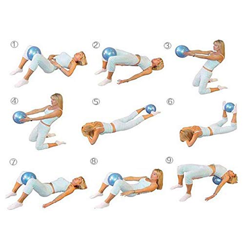 Acptxvh Balance Ball 25cm / 9 Pulgadas Mini Yoga, Pilates Bola del Ejercicio de Entrenamiento básico y Terapia física Cubierta Estabilidad Entrenamiento del Ejercicio,Azul