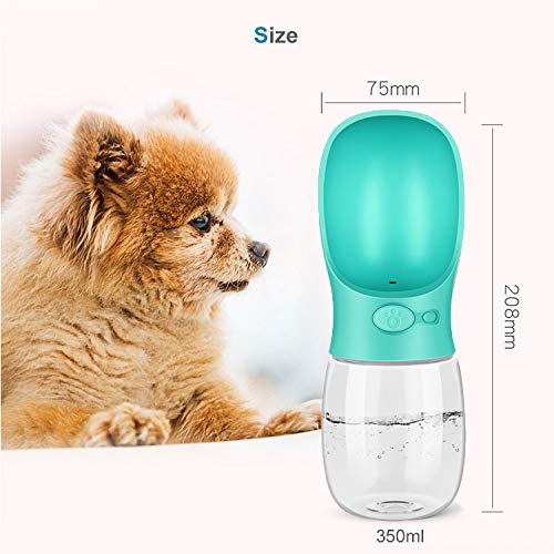 ACTGON Botella de Agua para Perros, 350ml Prueba de Fugas Botella Portátil de Agua Potable para Perros y Gatos para Exteriores, Caminar, Viajar