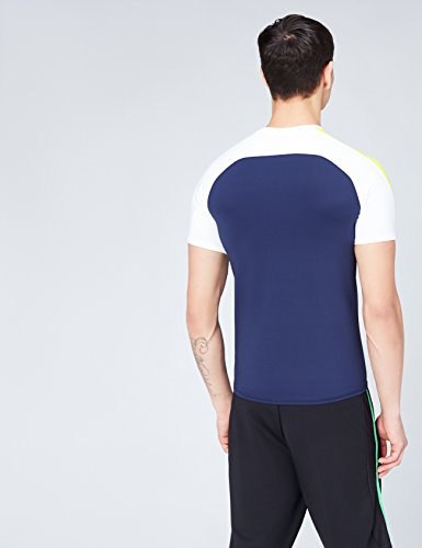 Activewear Camiseta Bicolor para Hombre, Azul (Navy/ White/citrine), Medium