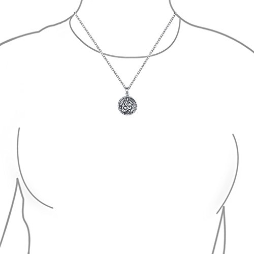 Acuario Signo Del Zodíaco Astrología Horóscopo Medallón Colgante Redondo Para Hombres Mujer Collar De Plata Esterlina
