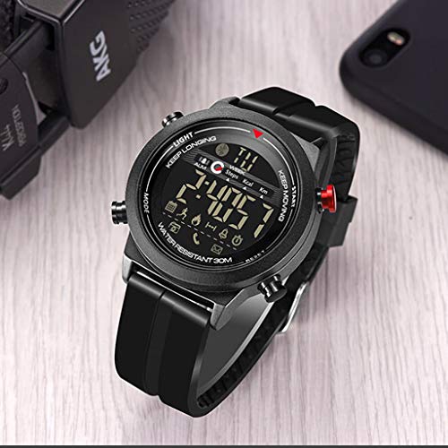 ADAHX Reloj Inteligente, Reloj Deportivo Bluetooth, podómetro/información del teléfono/recordatorio de Alarma/Reloj Impermeable Luminoso Adecuado para Fitness, Ciclismo,Silver