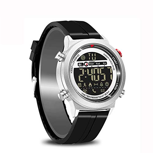 ADAHX Reloj Inteligente, Reloj Deportivo Bluetooth, podómetro/información del teléfono/recordatorio de Alarma/Reloj Impermeable Luminoso Adecuado para Fitness, Ciclismo,Silver ADAHX Reloj Inteligente, Reloj Deportivo Bluetooth, podómetro/información del teléfono/recordatorio de Alarma/Reloj Impermeable Luminoso Adecuado para Fitness, Ciclismo,Silver
