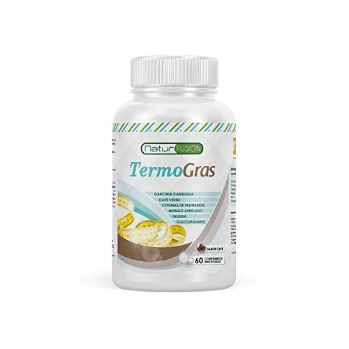 Adelgazante + quemagrasas + supresor del apetito | Con garcinia cambogia, glucomanano, cetonas de frambuesa, mango africano, achicoria y café verde | Potente termogénico | 60 comprimidos masticables