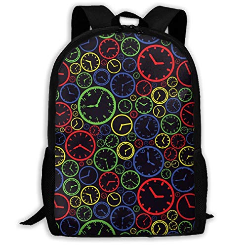 ADGBag Watch Dial Color Pattern Fashion Outdoor Shoulders Bag Durable Travel Camping For Kids Backpacks Shoulder Bag Book Scholl Travel Backpack Mochila para niños