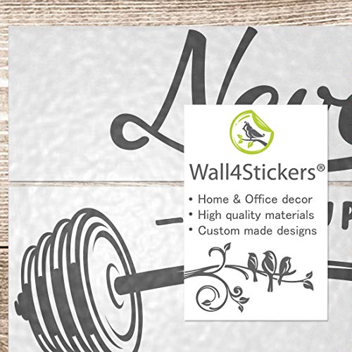 Adhesivo decorativo para pared con texto en inglés "Never Give up Barbell" para gimnasio en casa, fitness, entrenamiento motivacional, para colgar pesas, para hacer ejercicio, con palabras extraíble Adhesivo decorativo para pared con texto en inglés "Never Give up Barbell" para gimnasio en casa, fitness, entrenamiento motivacional, para colgar pesas, para hacer ejercicio, con palabras extraíble