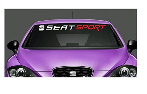 Adhesivo para parabrisas para Seat León, Ibiza y Toledo, Volkswagen GTI, 2 colores, 95 cm Adhesivo para parabrisas para Seat León, Ibiza y Toledo, Volkswagen GTI, 2 colores, 95 cm