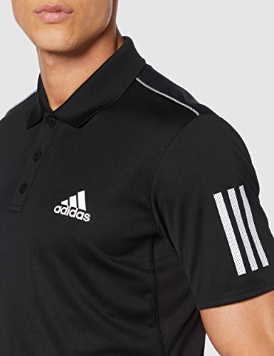 adidas Club 3STR Polo Camiseta, Hombre, Black/White, S