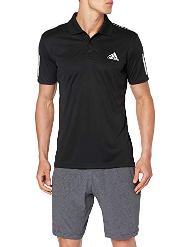 adidas Club 3STR Polo Camiseta, Hombre, Black/White, S